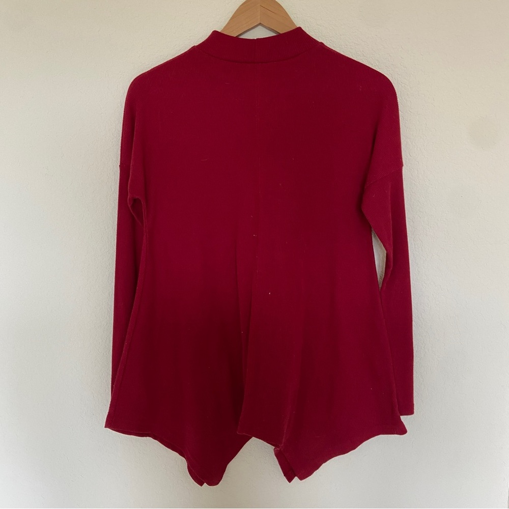 Red Ribbed Sweater Tunic - Picture 2 of 3